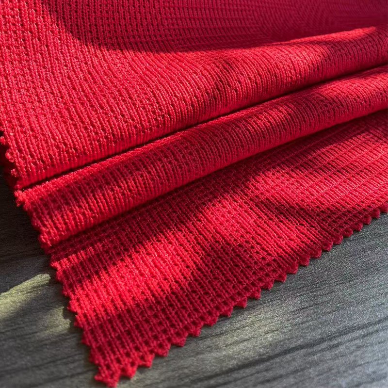 Hoosens BY1073 95% cool cotton 5% Spandex 300gsm red stretch knit Fabric