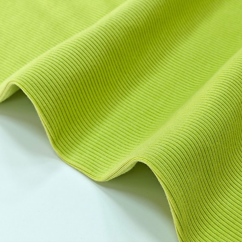 2x2 light green cotton rib fabrics